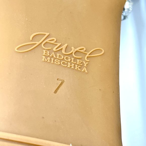 Jewel‎ Badgley Mischka Womens Roslyn Silver Metallic Jeweled Dress Flats Shoes 7 - Picture 12 of 12